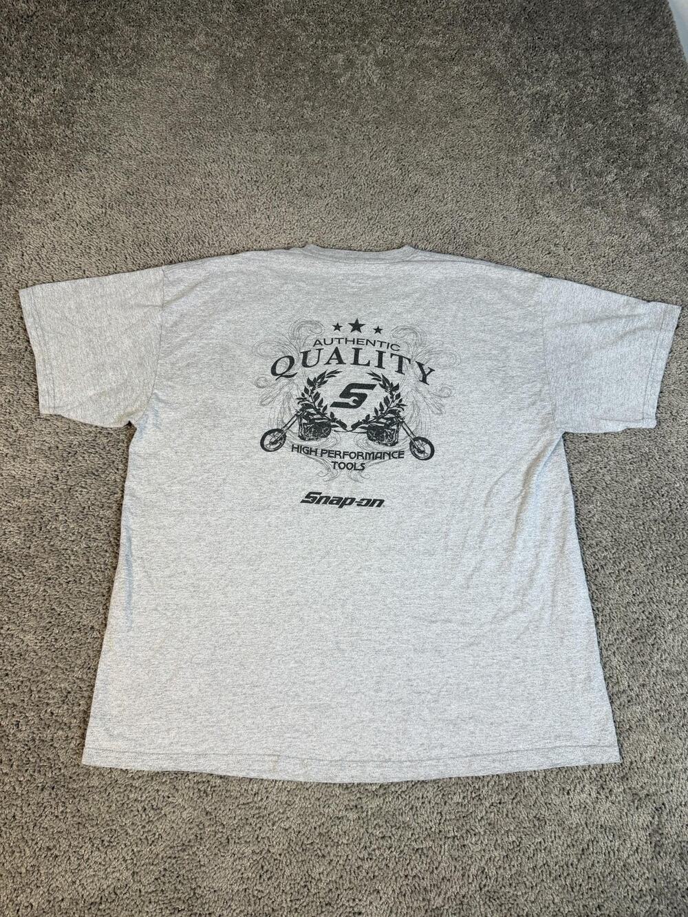 Snap On Shirt Mens XL Gray Authentic Quality High Performance Tools Biker